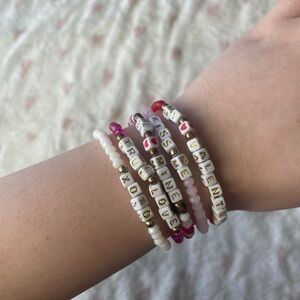 Beaded Valentines Bracelets (Set of 5)